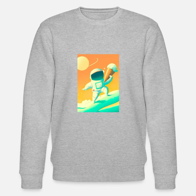 Astronaut mit Eiscreme - Stanley/Stella Unisex Bio-Sweatshirt CHANGER  - Grau meliert