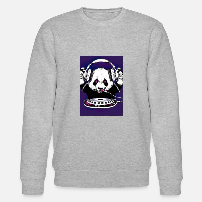 DJ Panda Musik - Stanley/Stella Unisex Bio-Sweatshirt CHANGER  - Grau meliert