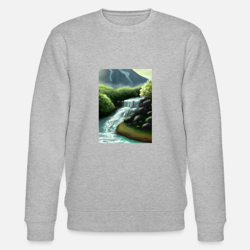 Forest River Wasserfall - Stanley/Stella Unisex Bio-Sweatshirt CHANGER  - Grau meliert