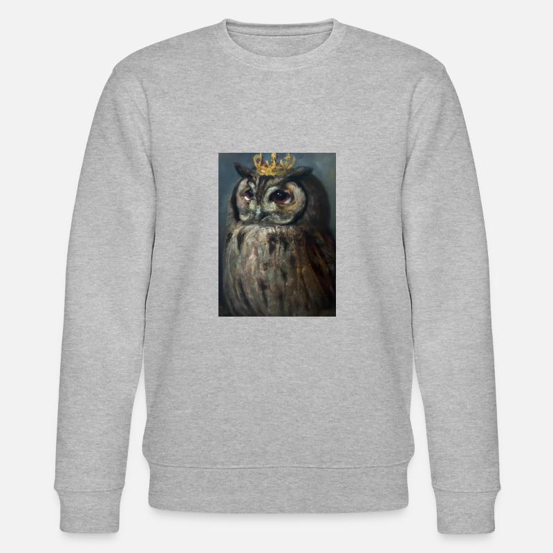 Eule mit Krone - Stanley/Stella Unisex Bio-Sweatshirt CHANGER  - Grau meliert