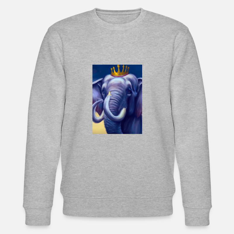 Elefant mit Krone - Stanley/Stella Unisex Bio-Sweatshirt CHANGER  - Grau meliert