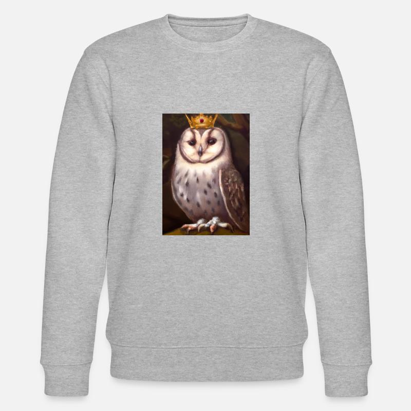 Eule mit Krone - Stanley/Stella Unisex Bio-Sweatshirt CHANGER  - Grau meliert