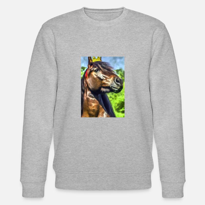 Pferd mit Krone - Stanley/Stella Unisex Bio-Sweatshirt CHANGER  - Grau meliert