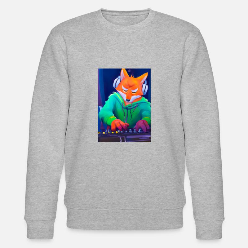 Fox am DJ-Pult - Stanley/Stella Unisex Bio-Sweatshirt CHANGER  - Grau meliert
