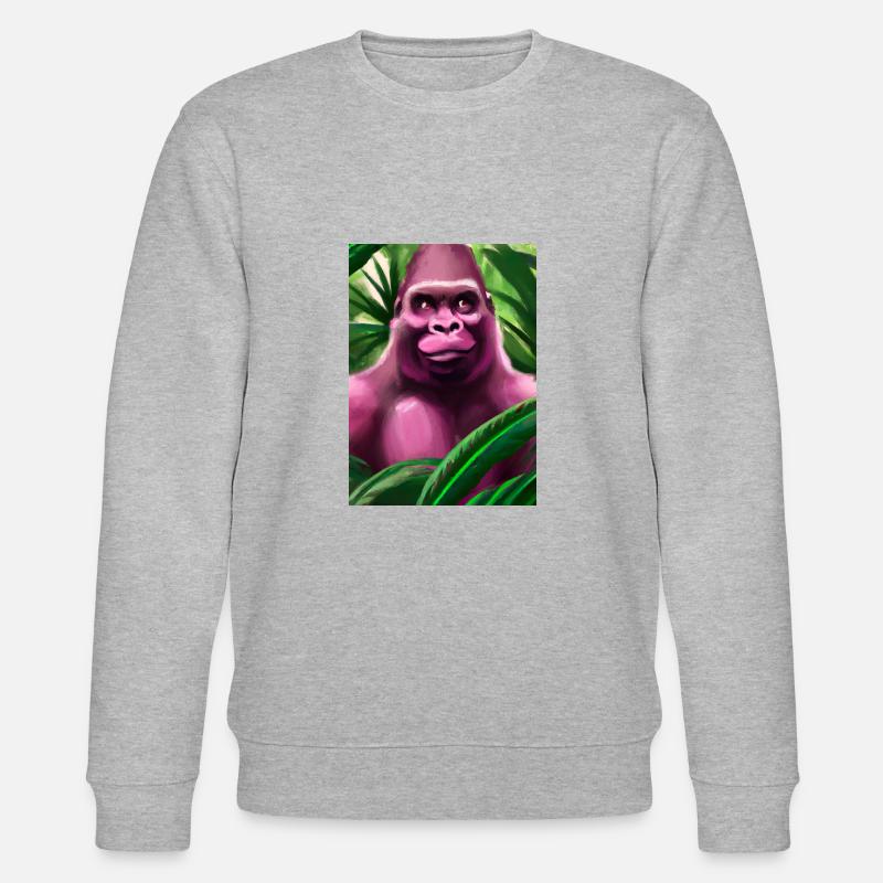 Rosa Gorilla - Stanley/Stella Unisex Bio-Sweatshirt CHANGER  - Grau meliert