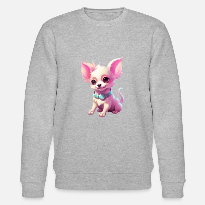 Süsser Chihuahua Kunst - Stanley/Stella Unisex Bio-Sweatshirt CHANGER  - Grau meliert