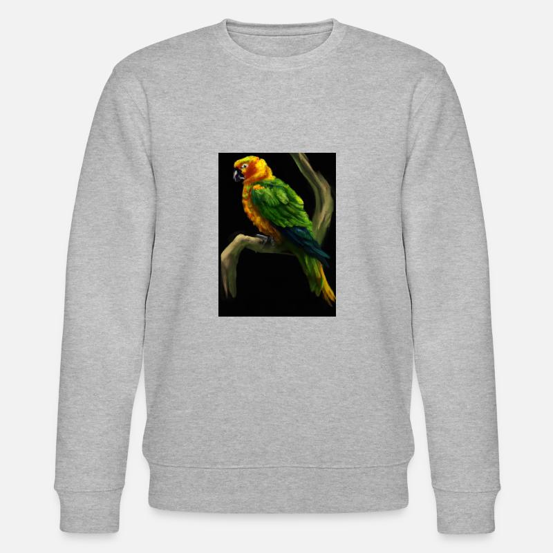 Papagei auf einem Baum - Stanley/Stella Unisex Bio-Sweatshirt CHANGER  - Grau meliert