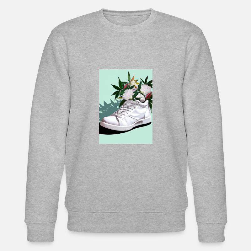 Sneaker mit Blumen - Stanley/Stella Unisex Bio-Sweatshirt CHANGER  - Grau meliert