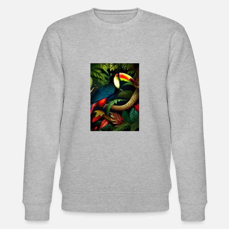 Dschungel-Tukan - Stanley/Stella Unisex Bio-Sweatshirt CHANGER  - Grau meliert