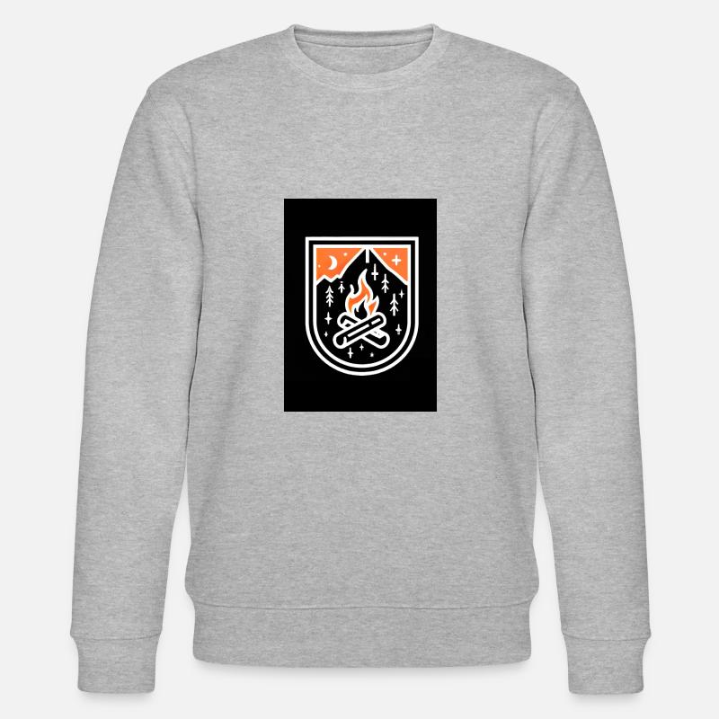 Camping Feuer - Stanley/Stella Unisex Bio-Sweatshirt CHANGER  - Grau meliert
