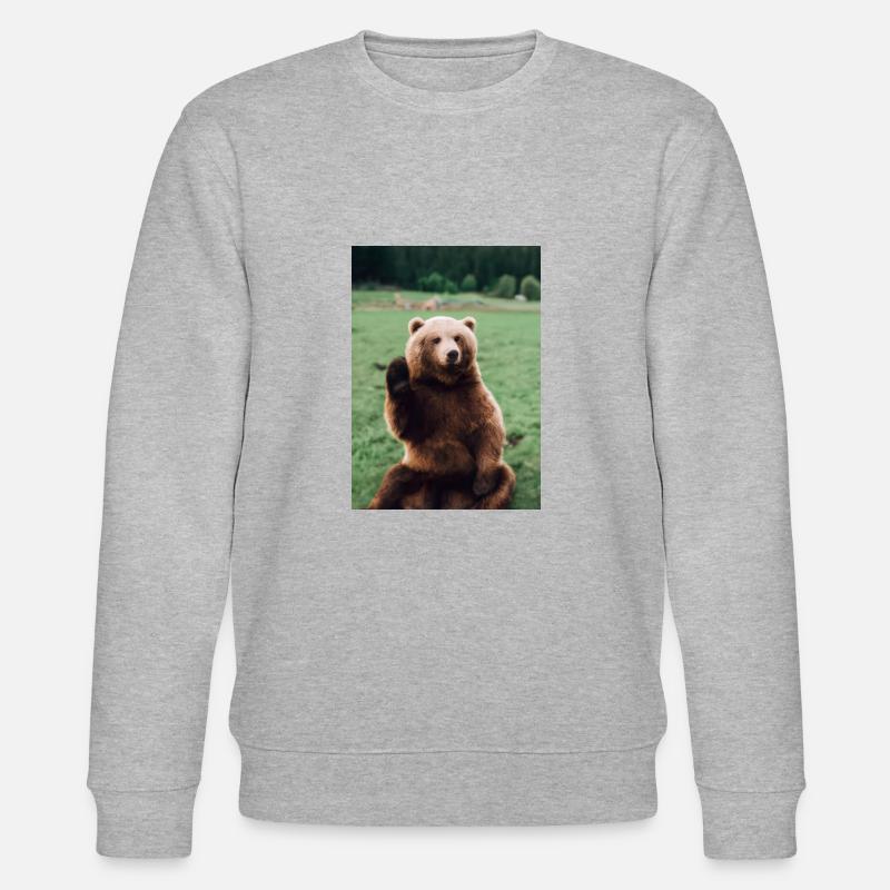 Niedlicher Hallo-Bär - Stanley/Stella Unisex Bio-Sweatshirt CHANGER  - Grau meliert