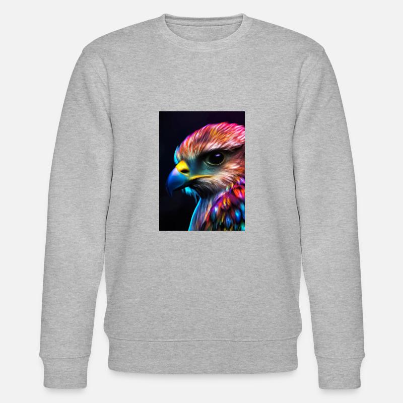 Buntes Vogelgesicht - Stanley/Stella Unisex Bio-Sweatshirt CHANGER  - Grau meliert