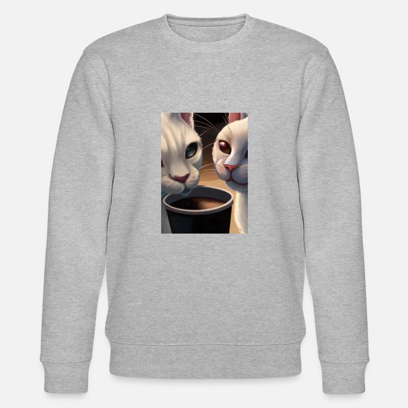 Two Cats Kaffee - Stanley/Stella Unisex Bio-Sweatshirt CHANGER  - Grau meliert