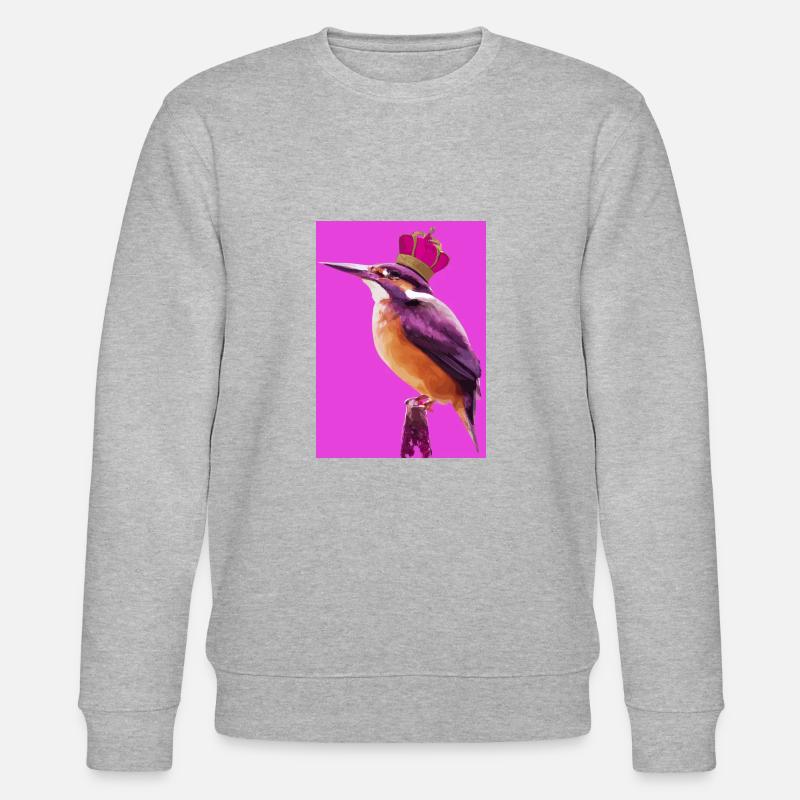 Vogel mit Krone - Stanley/Stella Unisex Bio-Sweatshirt CHANGER  - Grau meliert