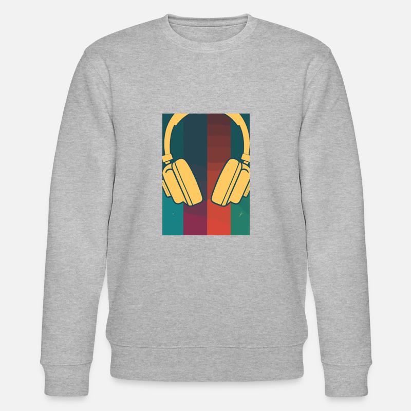 Retro Musik DJ Kopfhörer - Stanley/Stella Unisex Bio-Sweatshirt CHANGER - Grau meliert