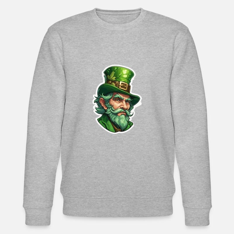 Leprechaun / Leprechaun / Vert / Gingembre / Irlande - Sweat bio CHANGER Stanley/Stella Unisexe - gris chiné