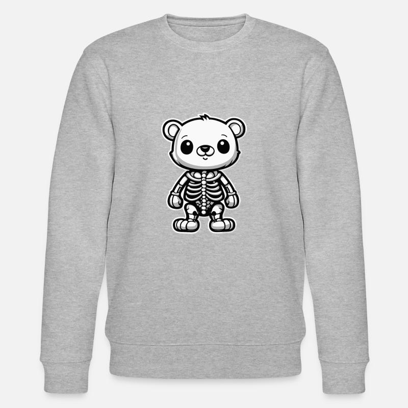 Illustration de squelette d’ours mignon - Sweat bio CHANGER Stanley/Stella Unisexe - gris chiné