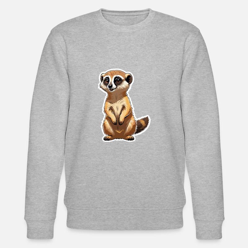 Erdmännchen Niedlich Illustration - Stanley/Stella Unisex Bio-Sweatshirt CHANGER  - Grau meliert