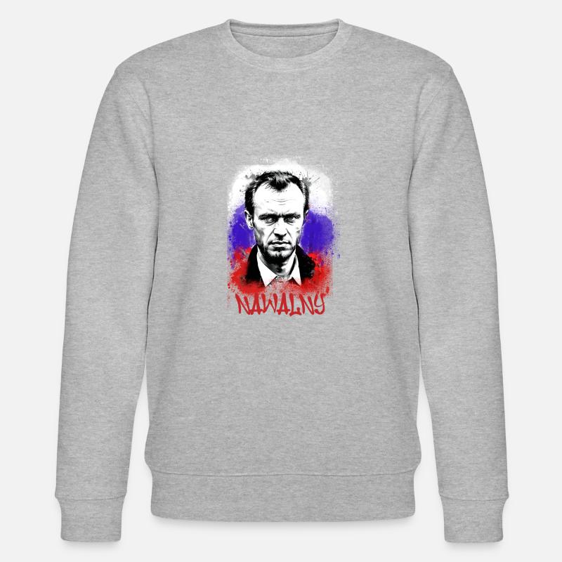 héros,navalny,graffiti,drapeau,russie - Sweat bio CHANGER Stanley/Stella Unisexe - gris chiné