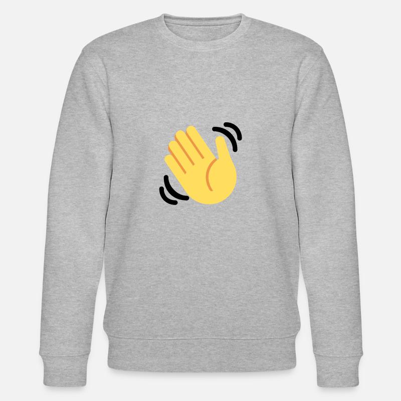 Winkende Hand | Emoji | Geschenkidee - Stanley/Stella Unisex Bio-Sweatshirt CHANGER  - Grau meliert
