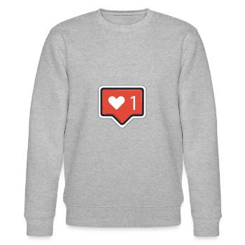Like - Instagram Style - Flat Design - Stanley/Stella CHANGER Unisex Organic Sweatshirt - heather grey - Front - Nik (191cm) & Marisol (170cm)