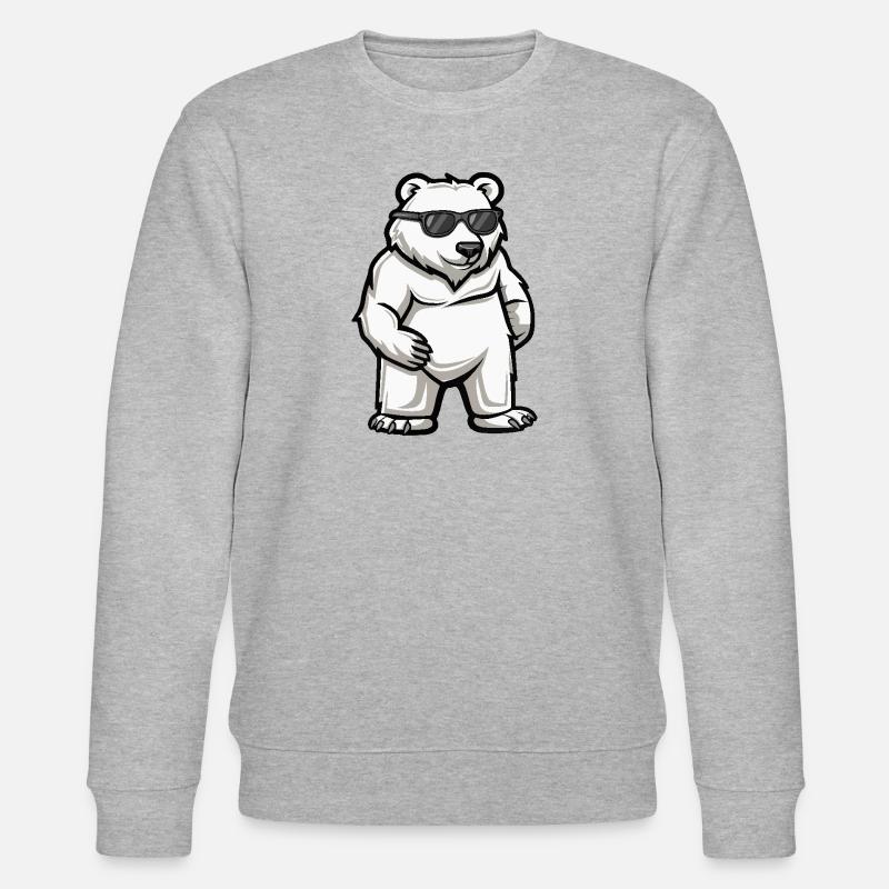 Eisbär Cool Comic - Stanley/Stella Unisex Bio-Sweatshirt CHANGER  - Grau meliert