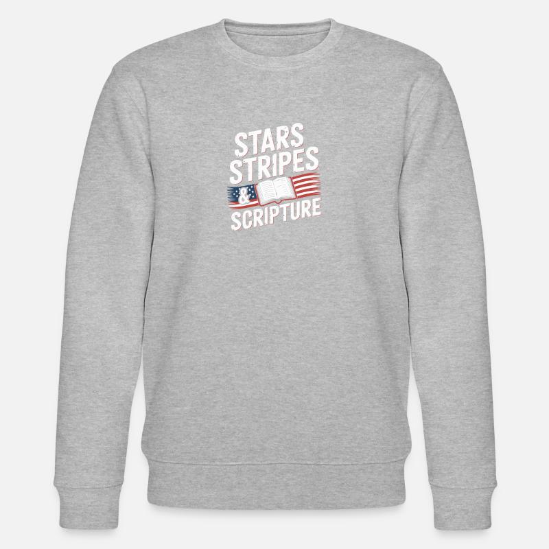 Stars, Stripes & Scripture - Lightblessed - - Stanley/Stella Unisex Bio-Sweatshirt CHANGER  - Grau meliert