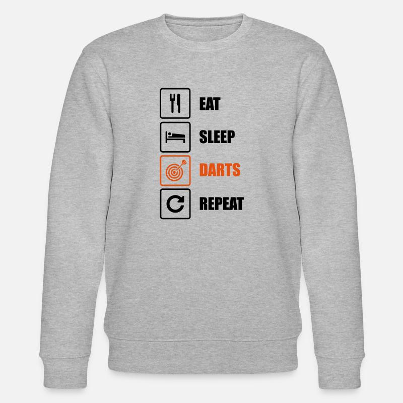 Eat. Sleep. Darts. Repeat - Stanley/Stella Unisex Bio-Sweatshirt CHANGER  - Grau meliert