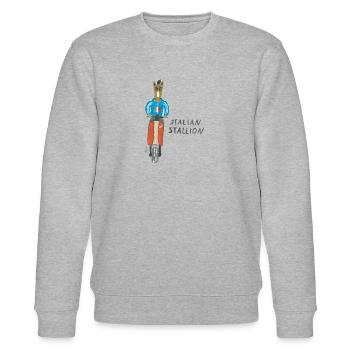 Italian Stallion - Stanley/Stella Unisex Bio-Sweatshirt CHANGER  - Grau meliert - Vorne - Nik (191cm) & Marisol (170cm)