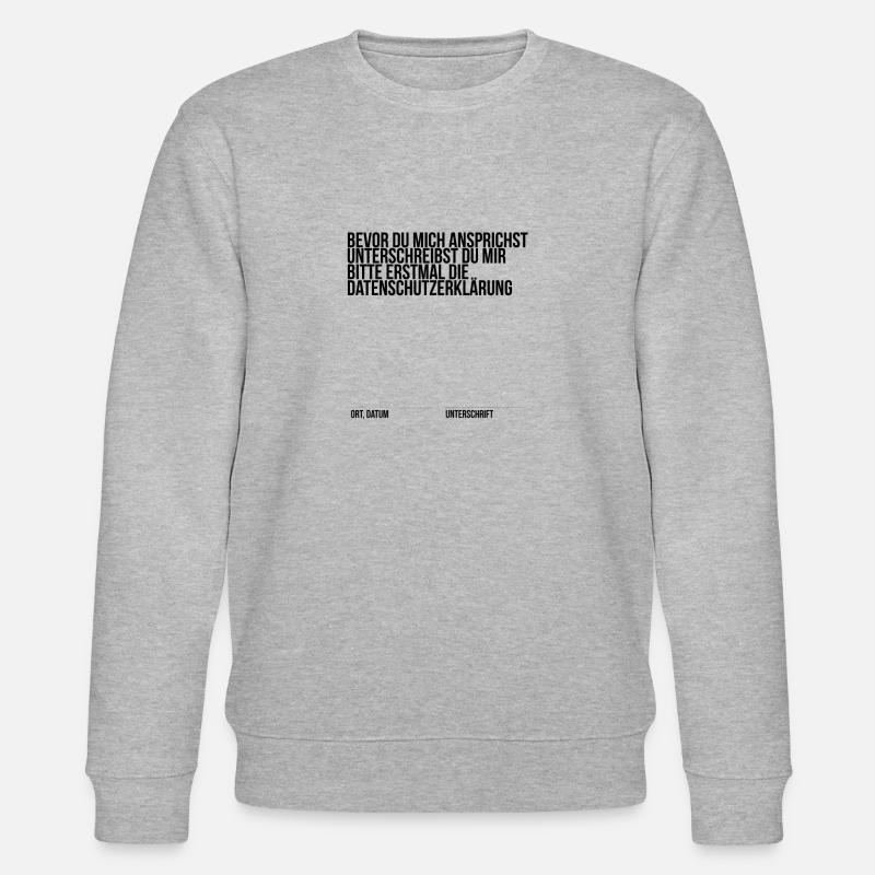 Datenschutz Fun Shirt - Stanley/Stella Unisex Bio-Sweatshirt CHANGER  - Grau meliert