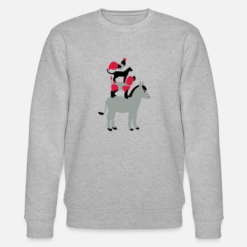 Chien, chat, coq, âne - Sweat bio CHANGER Stanley/Stella Unisexe - gris chiné