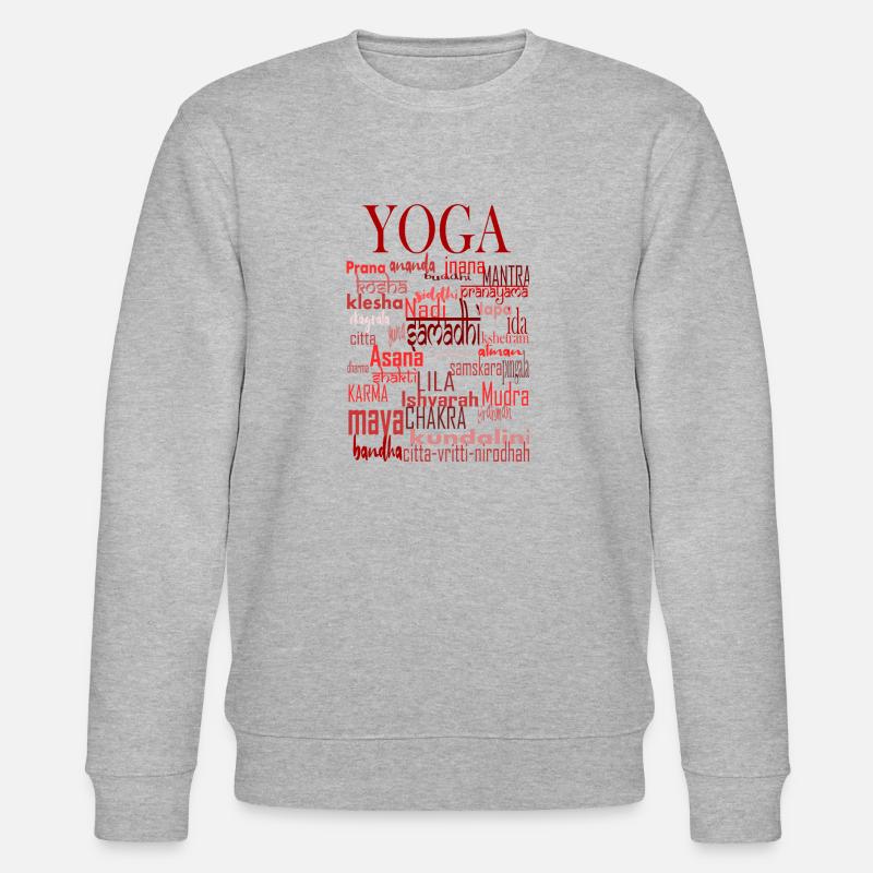 Yoga words red - Sweat bio CHANGER Stanley/Stella Unisexe - gris chiné