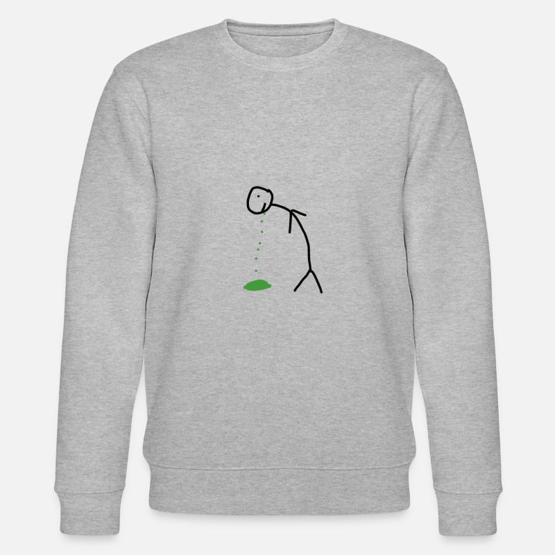 Kotzendes Strichmännchen - Stanley/Stella Unisex Bio-Sweatshirt CHANGER  - Grau meliert