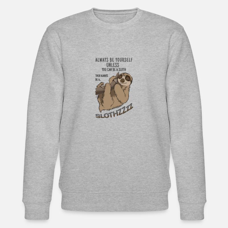Sei du selbst sei Faultier - Stanley/Stella Unisex Bio-Sweatshirt CHANGER  - Grau meliert