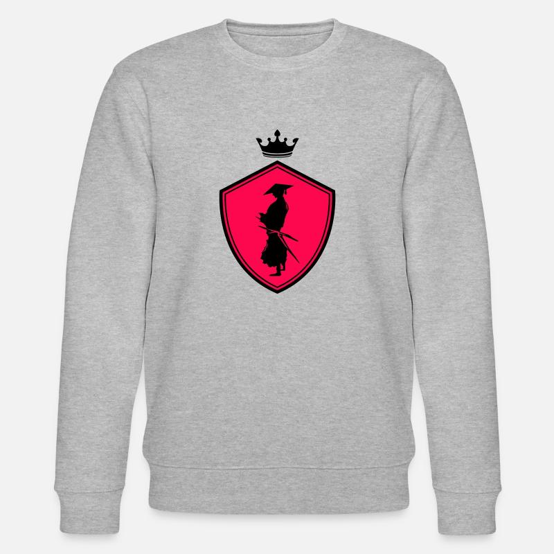 Samurai Warrior Crest - Stanley/Stella CHANGER Unisex Organic Sweatshirt - heather grey
