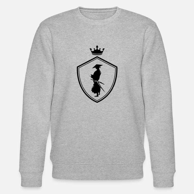 Samurai Warrior Crest - Stanley/Stella CHANGER Unisex Organic Sweatshirt - heather grey