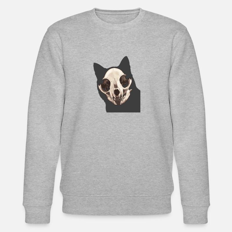Cat Skull - Stanley/Stella Unisex Bio-Sweatshirt CHANGER  - Grau meliert