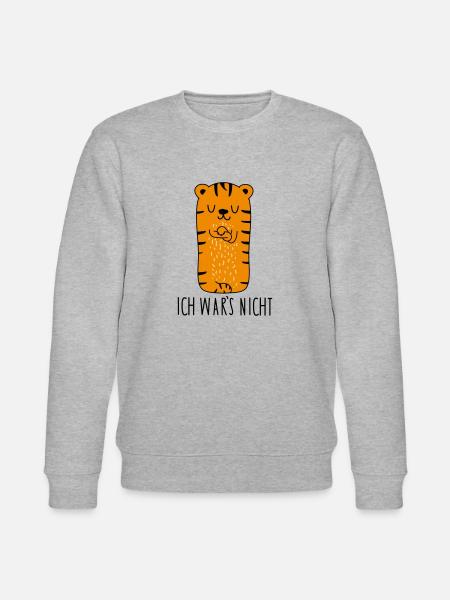 Ich wars nicht -Tiger - Stanley/Stella Unisex Bio-Sweatshirt CHANGER  - Grau meliert