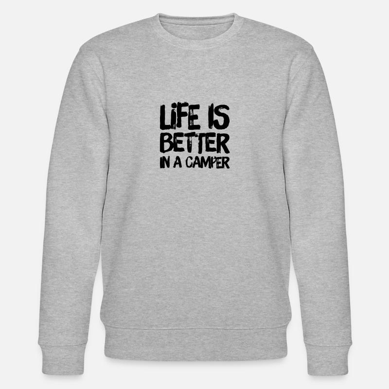 ich liebe Camping - Stanley/Stella Unisex Bio-Sweatshirt CHANGER  - Grau meliert