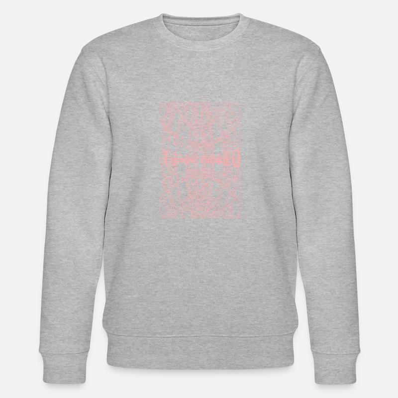 Binary Code Abstract (pink) - Stanley/Stella CHANGER Unisex Organic Sweatshirt - heather grey