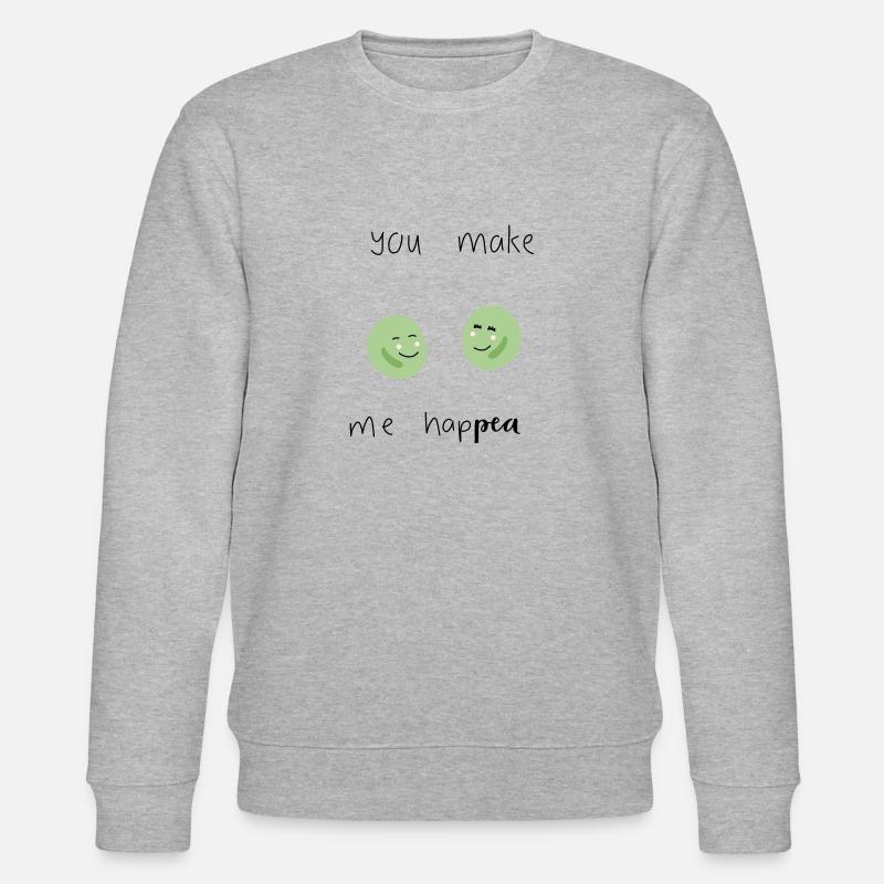 Erbsen Spruch - Stanley/Stella Unisex Bio-Sweatshirt CHANGER  - Grau meliert