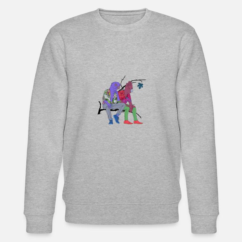Papageien sitzen - Stanley/Stella Unisex Bio-Sweatshirt CHANGER  - Grau meliert