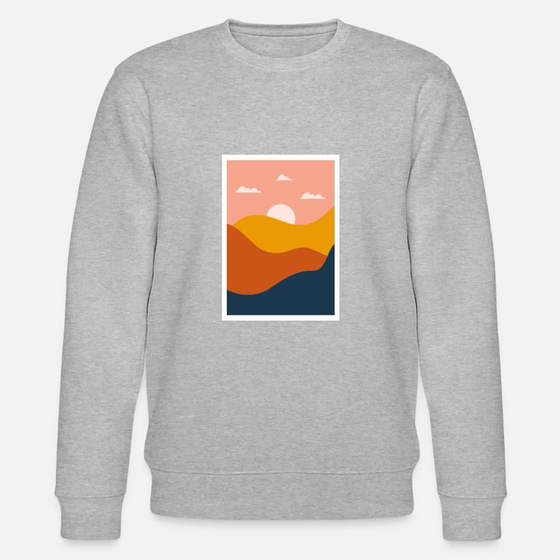 Abstrakte Landschaft - Stanley/Stella Unisex Bio-Sweatshirt CHANGER  - Grau meliert