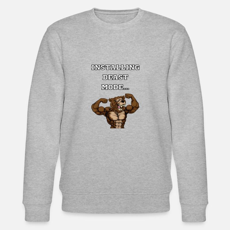 Installing beast mode Bear - Stanley/Stella Unisex Bio-Sweatshirt CHANGER  - Grau meliert