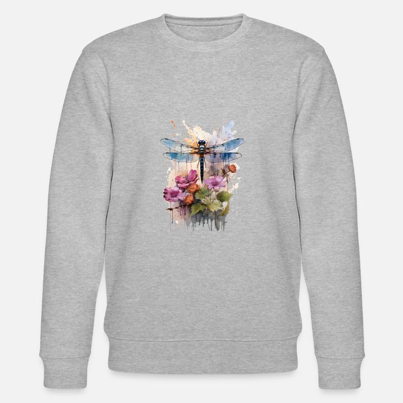 Libellule comme aquarelle - Sweat bio CHANGER Stanley/Stella Unisexe - gris chiné