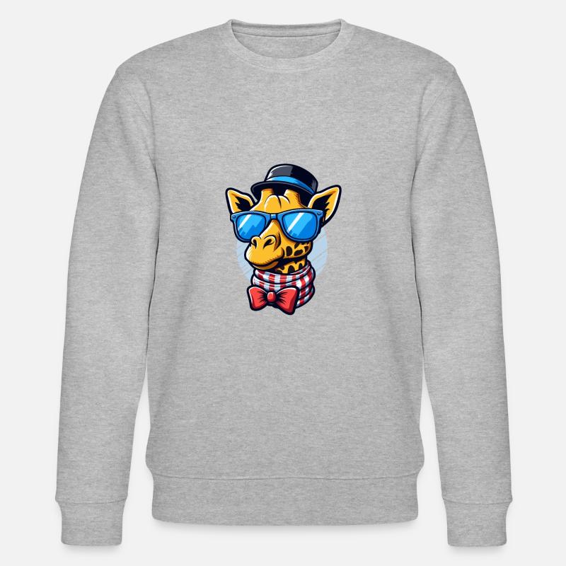 Coole Giraffe - Stanley/Stella Unisex Bio-Sweatshirt CHANGER  - Grau meliert