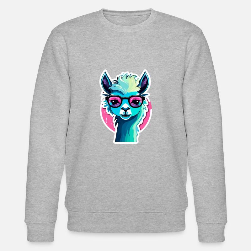 Illustration d’alpaga lama - Sweat bio CHANGER Stanley/Stella Unisexe - gris chiné