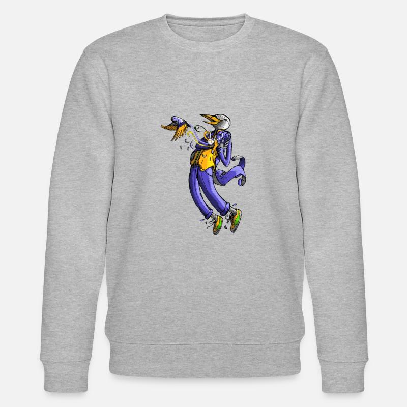 Ein Vogel im Herzen - Stanley/Stella Unisex Bio-Sweatshirt CHANGER  - Grau meliert