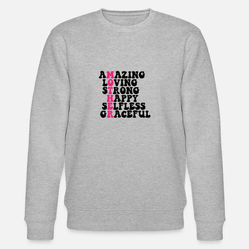 Beste Mutter Mama Eltern Geburt - Stanley/Stella Unisex Bio-Sweatshirt CHANGER - Grau meliert