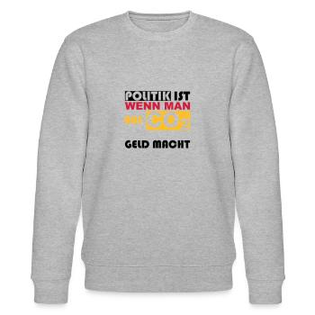 CO2, t-shirt, Klimawandel, Greta, Regierung, anti - Stanley/Stella Unisex Bio-Sweatshirt CHANGER  - Grau meliert - Vorne - Nik (191cm) & Marisol (170cm)